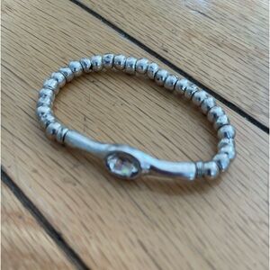 NOT UNO DE 50 stretch silver ball bracelet with clear stone!